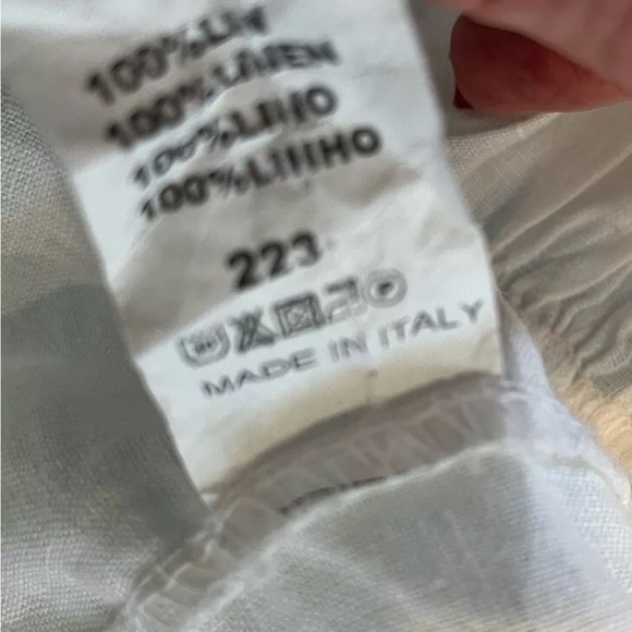 MADE IN ITALY White Linen Lagenlook Dress Plus Size B50 - Picture 2 of 4